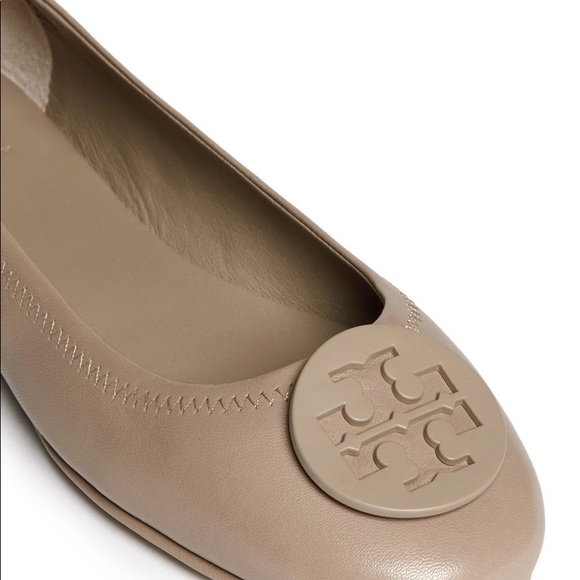 Tory Burch French Gray Minnie Travel Ballet Flats Size 8.5 - Picture 3 of 16